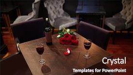  Presentation with engagement - PPT layouts having rosebud - wooden table with bottle background and a tawny brown colored foreground