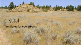  Presentation with battlefield - PPT theme enhanced with rosebud battlefield grassland background and a coral colored foreground