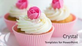  Presentation with cupcakes - Presentation having rosebud cupcakes background and a lemonade colored foreground