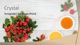  Presentation with apple cider vinegar - Audience pleasing theme consisting of rosehip-berry-fruit-health-food backdrop and a white colored foreground