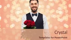  Presentation with living coral - Beautiful PPT theme featuring roselight - valentines day greeting people concept backdrop and a coral colored foreground
