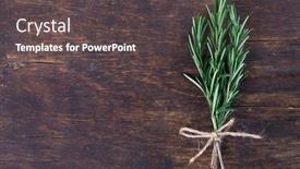  Presentation with bound - Colorful slide deck enhanced with rosemary-bound-on-a-wooden backdrop and a dark gray colored foreground