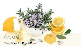  Presentation with anti ageing - Cool new PPT layouts with rosemary-herb-lemon-vegan-skin backdrop and a blonde colored foreground