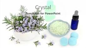  Presentation with anti ageing - Presentation design with rosemary herb skin care beauty treatment with aromatherapy essential oil moisturising gel ex foliating salt bath bombs has anti ageing benefits helps to reduce environmental skin damage background and a white colored foreground