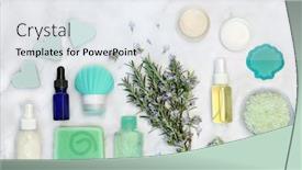  Presentation with anti ageing - Colorful slide deck enhanced with rosemary-herb-skin-care-beauty backdrop and a sky blue colored foreground