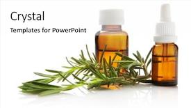  Presentation with oil - PPT layouts consisting of rosemary oil background and a white colored foreground