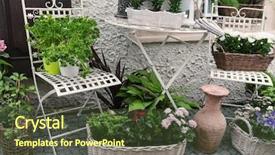  Presentation with rustic purple flower - Slide set consisting of image pound symbol in the form of coins background and a ocean colored foreground