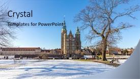  Presentation with renaissance - Slide deck consisting of rosenborg castle is a renaissance background and a light blue colored foreground