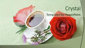  Presentation with cream - Amazing presentation having roses and hot black coffee backdrop and a soft green colored foreground