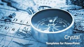  Presentation with compass map - Presentation theme enhanced with roses blue - compass on vintage map background and a teal colored foreground