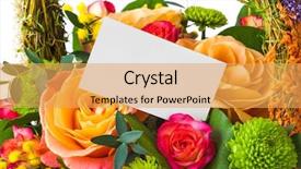  Presentation with vintage rose old paper - Colorful presentation design enhanced with roses bouquet and paper card backdrop and a yellow colored foreground