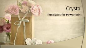  Presentation with pink wedding - Theme enhanced with roses bow and paper hearts background and a lemonade colored foreground