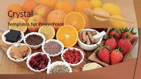  Presentation with herbal medicine - Presentation theme having roses dark chocolate - large antioxidant food and herbal background and a yellow colored foreground