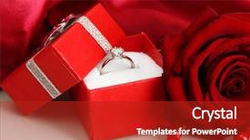  Presentation with wedding ring - Slide set enhanced with roses diamonds - beautiful box with wedding ring background and a crimson colored foreground