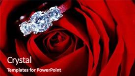 Presentation with ring diamond jewelry - Slide deck consisting of roses diamonds - diamond ring inside red rose background and a wine colored foreground