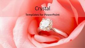  Presentation with ring diamond jewelry - Beautiful presentation theme featuring roses diamonds - pink rose and diamond ring backdrop and a coral colored foreground