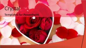  Presentation with shape heart - Cool new slide set with roses diamonds - rose and diamond ring inside backdrop and a red colored foreground
