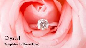  Presentation with ring diamond jewelry - PPT theme consisting of roses diamonds - rose and diamond background and a lemonade colored foreground