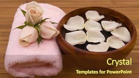  Presentation with floating - Cool new presentation with roses floating rose petals and towel backdrop and a tawny brown colored foreground