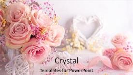  Presentation with flower vintage - Colorful slide deck enhanced with roses in basket on vintage backdrop and a lemonade colored foreground