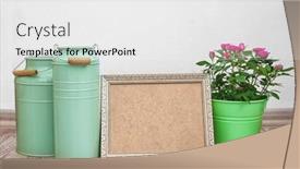  Presentation with roses - Beautiful slide deck featuring roses-in-bucket-watering-cans backdrop and a white colored foreground