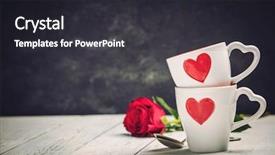  Presentation with valentine - Cool new PPT layouts with roses on a wooden background backdrop and a dark gray colored foreground
