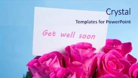  Presentation with pink blue - Cool new slides with roses with get well soon backdrop and a sky blue colored foreground