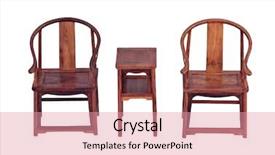  Presentation with chairs - Presentation theme enhanced with rosewood - chinese ancient furniture tables background and a coral colored foreground