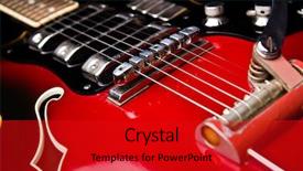  Presentation with guitar - PPT theme enhanced with rosewood - close up of music guitar background and a crimson colored foreground