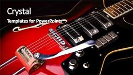  Presentation with music - PPT layouts consisting of rosewood - close up of music guitar background and a black colored foreground