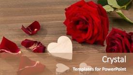 Presentation with mother love - Theme with rosewood - roses as a gift background and a coral colored foreground