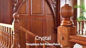  Presentation with stairs - Presentation theme consisting of rosewood - wooden stairs background and a tawny brown colored foreground