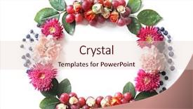  Presentation with rosh hashanah - Slides featuring rosh hashanah - beautiful flowers wreath isolated background and a lemonade colored foreground