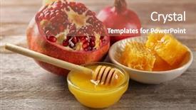  Presentation with rosh hashanah - Amazing PPT layouts having rosh hashanah - composition with honey and fruit backdrop and a coral colored foreground