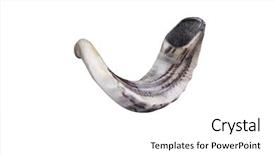  Presentation with rosh hashanah - Slide set featuring rosh hashanah - jewish small horn shofar isolated background and a white colored foreground