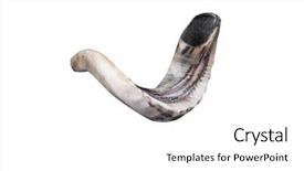  Presentation with rosh hashanah - Beautiful slides featuring rosh hashanah - jewish small horn shofar isolated backdrop and a white colored foreground