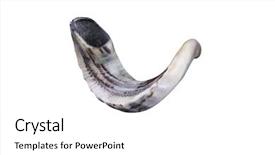  Presentation with jewish - PPT layouts with rosh hashanah - jewish small horn shofar isolated background and a white colored foreground