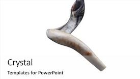  Presentation with jewish - Slide deck featuring rosh hashanah - jewish small horn shofar isolated background and a white colored foreground
