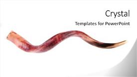  Presentation with rosh hashanah - Colorful slide deck enhanced with rosh hashanah - ram horn shofar isolated backdrop and a white colored foreground