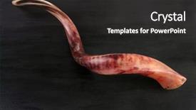  Presentation with rosh hashanah - Slide deck featuring rosh hashanah - ram horn shofar isolated background and a dark gray colored foreground