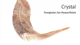  Presentation with isolated paw prints over white - Presentation theme consisting of rosh hashanah - ram horn shofar isolated background and a white colored foreground