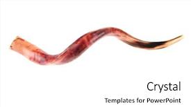  Presentation with rosh hashanah - PPT layouts featuring rosh hashanah - ram horn shofar isolated background and a white colored foreground
