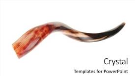  Presentation with rosh hashanah - Audience pleasing theme consisting of rosh hashanah - ram horn shofar isolated backdrop and a white colored foreground