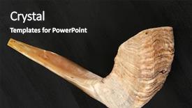  Presentation with rosh hashanah - Slide deck enhanced with rosh hashanah - ram horn shofar isolated background and a black colored foreground