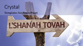  Presentation with rosh hashanah - Colorful slide deck enhanced with rosh hashanah sign with sky backdrop and a light blue colored foreground