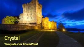  Presentation with 15th century - PPT theme with rosses - 15th century ross castle background and a tawny brown colored foreground