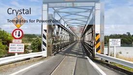  Presentation with rail bridge - PPT theme consisting of rosses - combined one lane rail background and a light blue colored foreground
