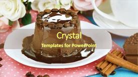  Presentation with cake - PPT theme with rosses - yummy chocolate cake close-up background and a  colored foreground