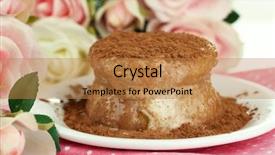  Presentation with unicorn cake pink frosting - PPT theme with rosses - yummy chocolate cake close-up background and a  colored foreground