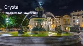  Presentation with square - Theme with rossio-square-with-fountain background and a wine colored foreground